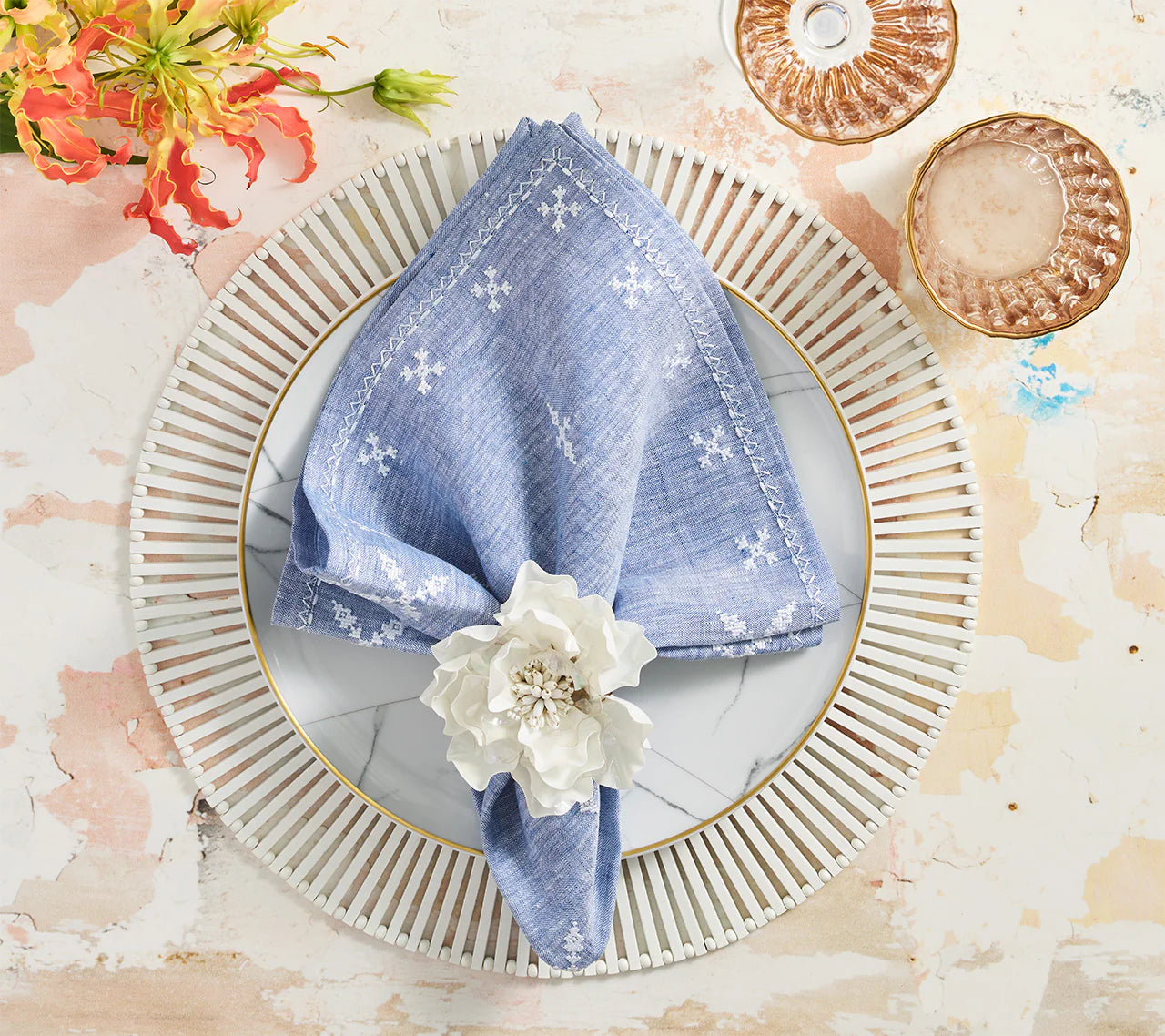 Napking Ring Gardenia White