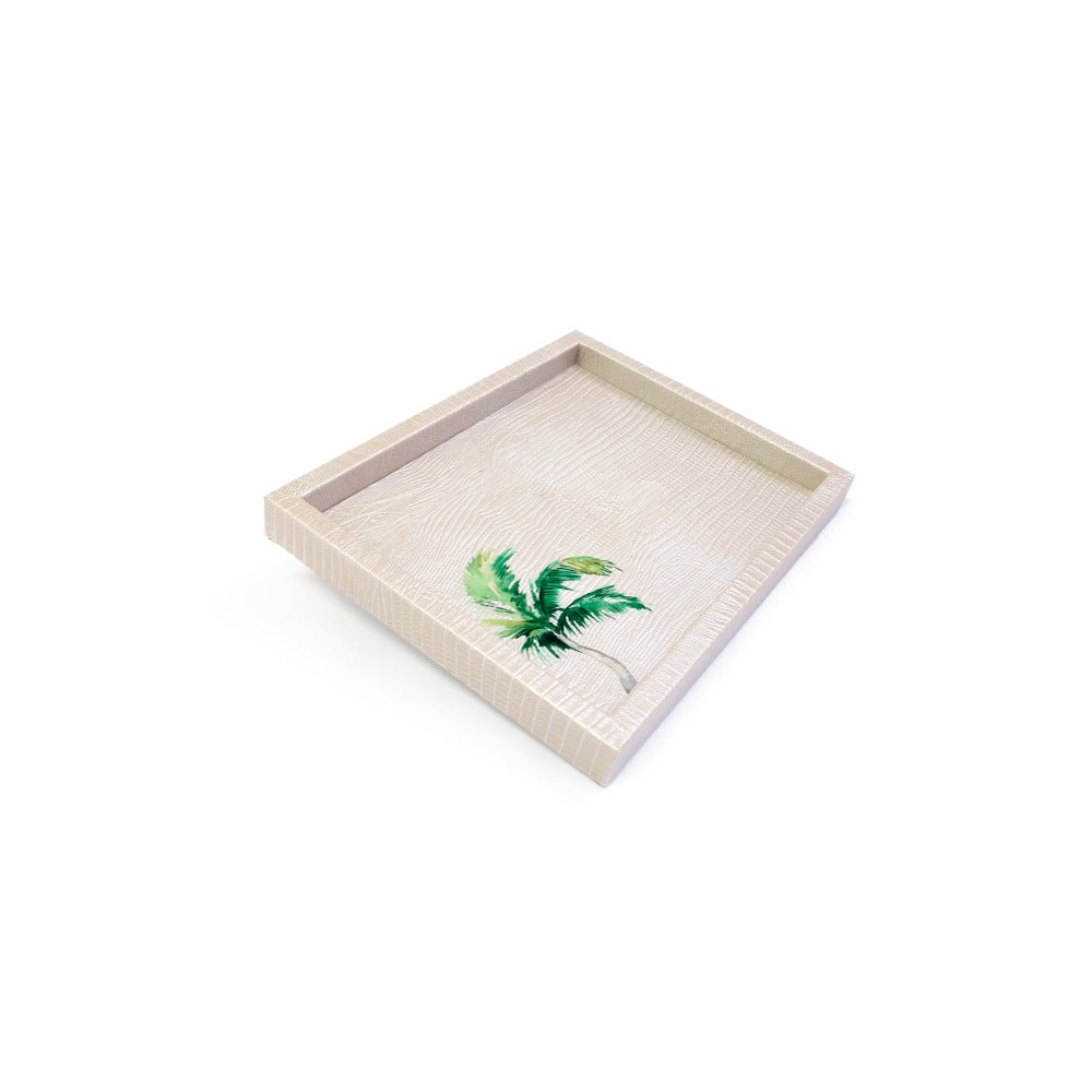 Charola Chica Tejus Plata Beige Palmera