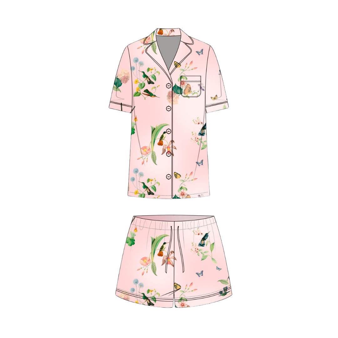 Pijama Short Pink Hummingbird