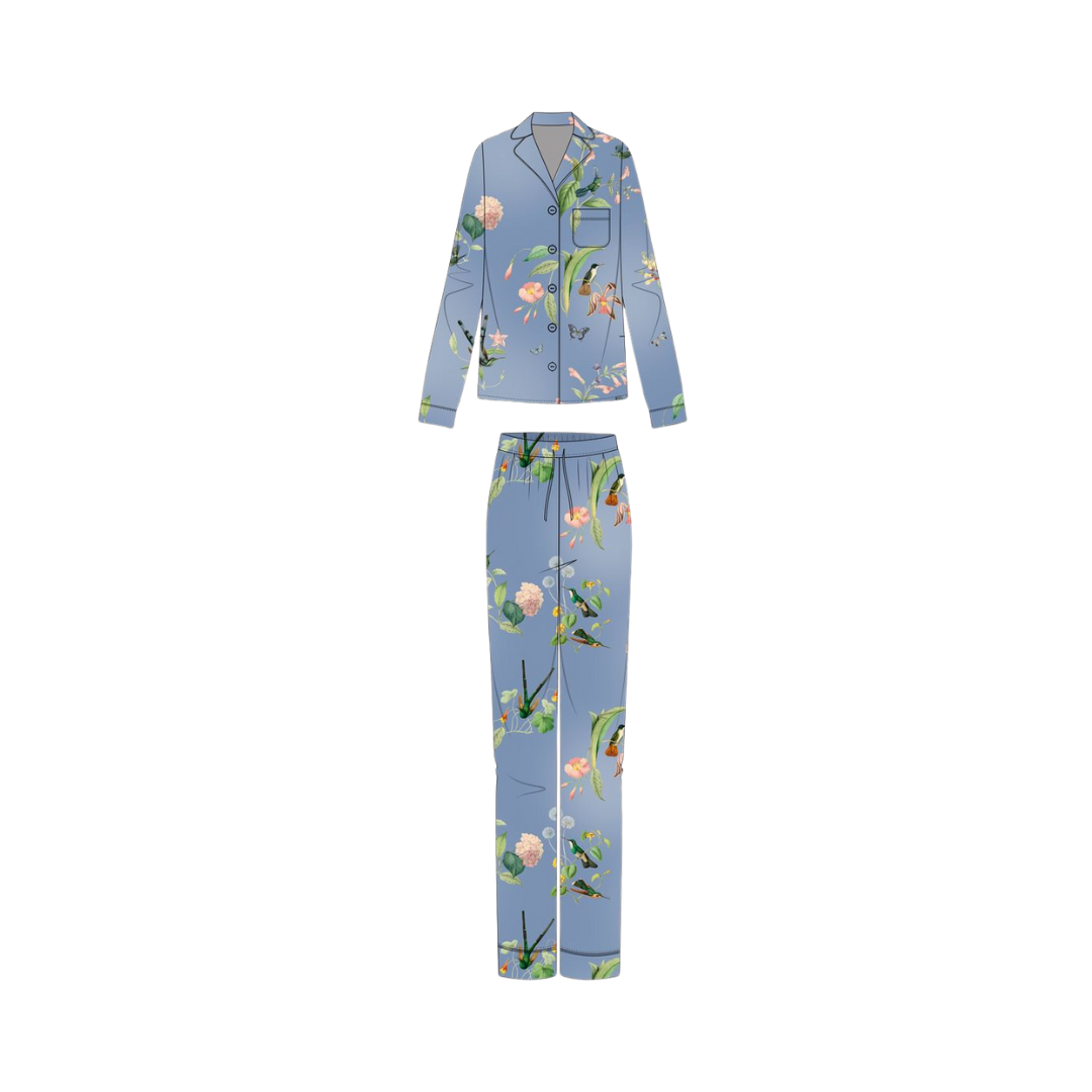 Pijama Long Sleeved Blue Hummingbird