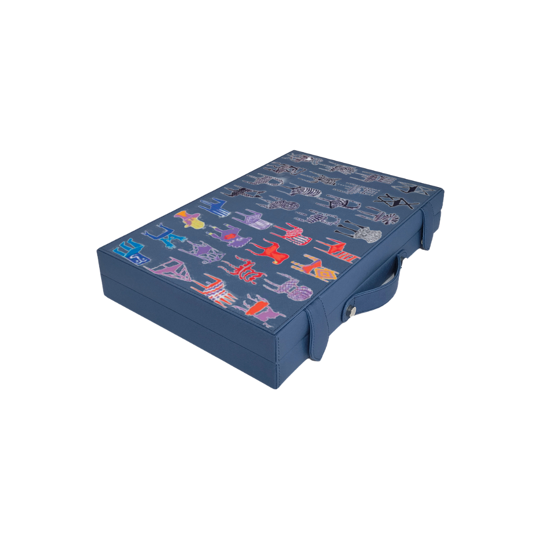 Backgammon Mediano Forro Azul Pedro Friedeberg