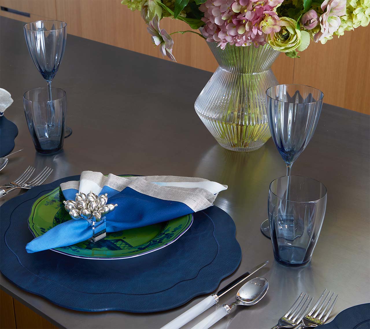 Servilleta Dip Dye Blue/White Set de 4