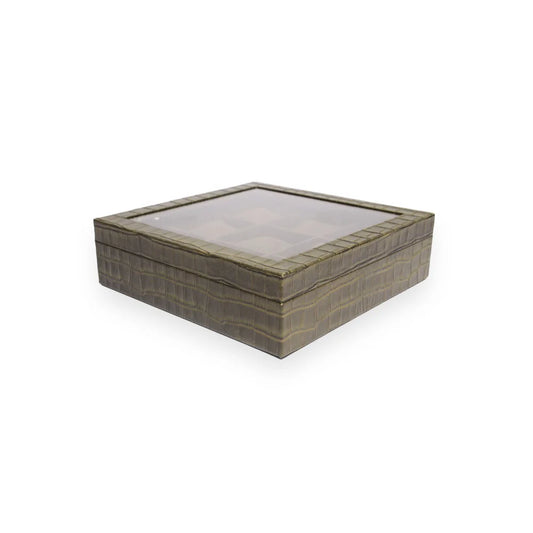 Relojera Piel 9 Espacios Croco