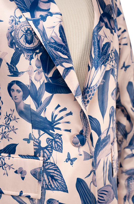 Blazer Satin Blue Eyes Blue