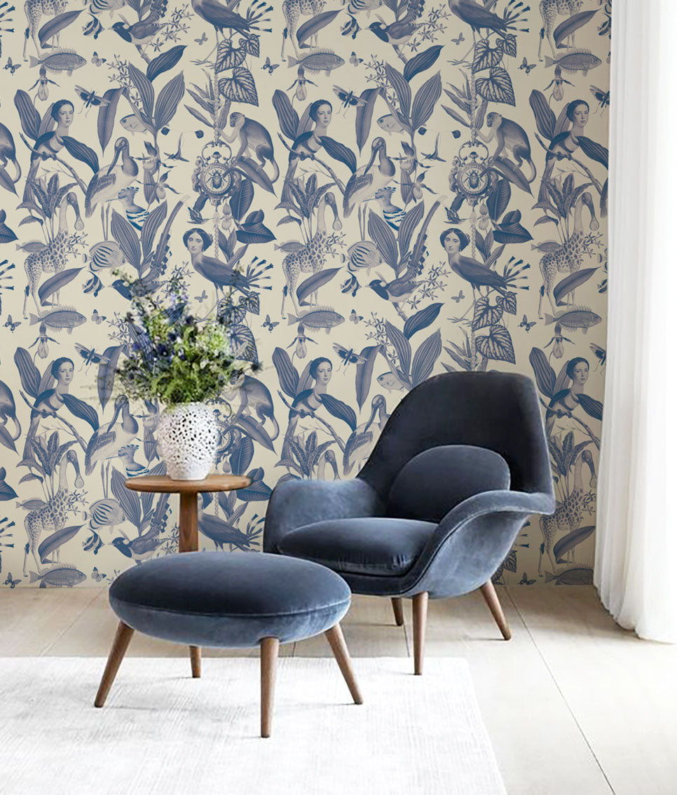 Wall Fabric Blue Eyes Blue