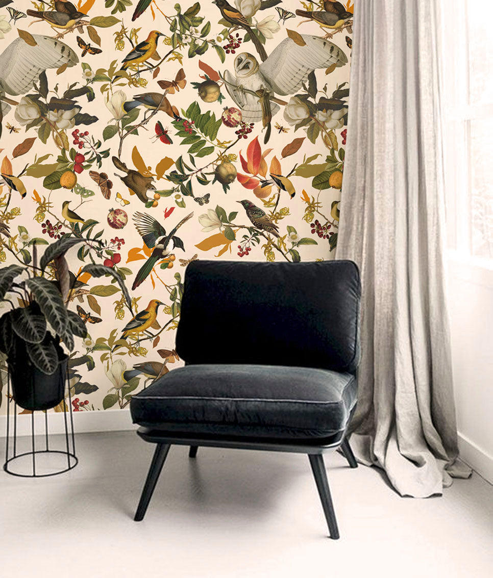 Wall Fabric Retro Birds