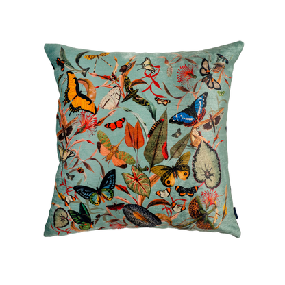 Cojin Aqua Butterfly Velvet