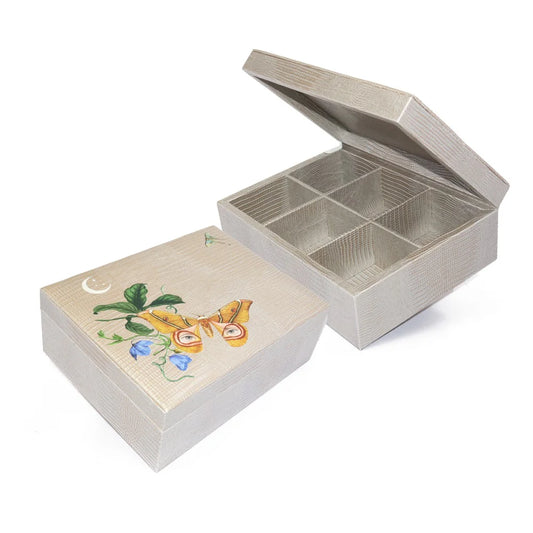 Caja de Te 6 Tejus Plata Beige Actia Lunar