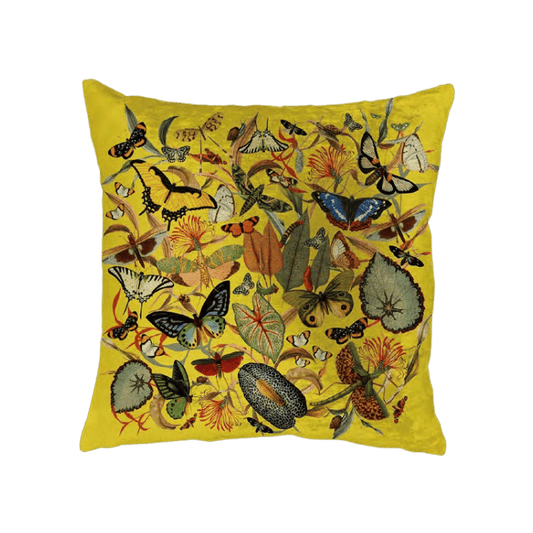 Cojin Yellow Butterfly Velvet