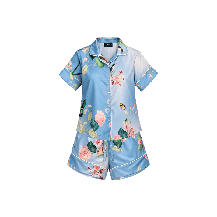Pijama Short Blue Hummingbird