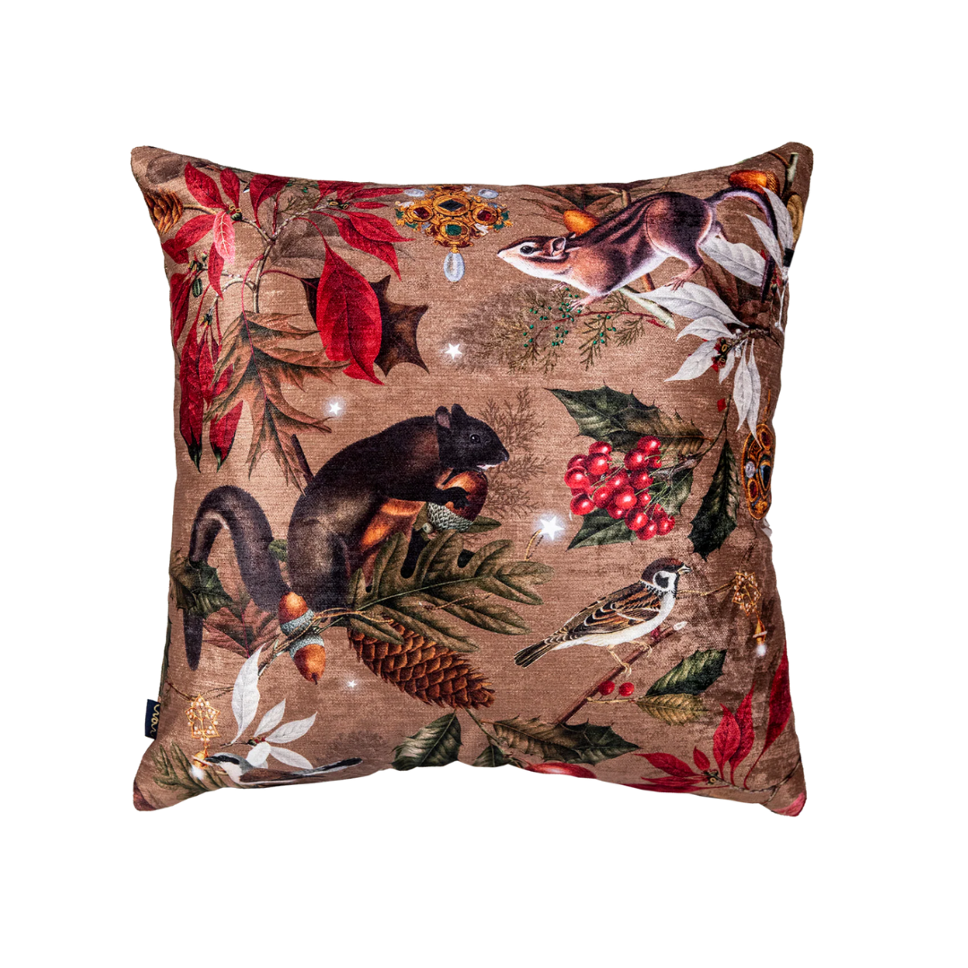 Cojin Squirrel Christmas Velvet