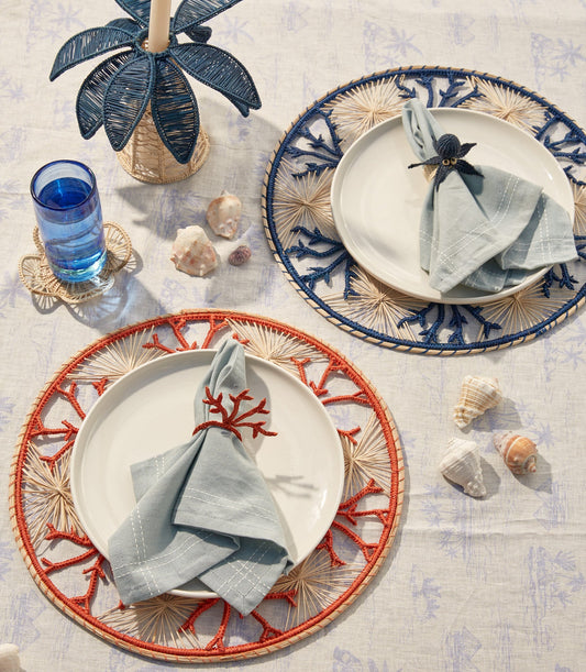 Individual Coral Navy Set de 6
