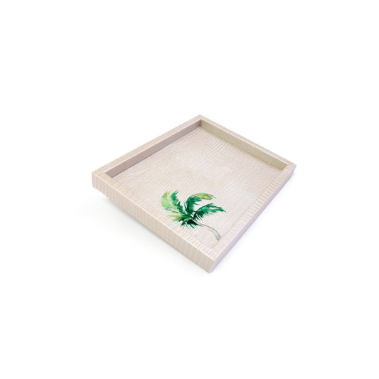Charola Chica Tejus Plata Beige Palmera