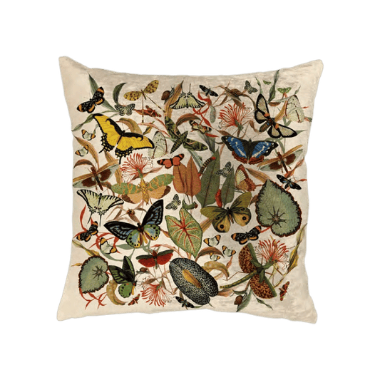 Cojin Ivory Butterfly Velvet