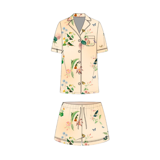 Pijama Short Ivory Hummingbird