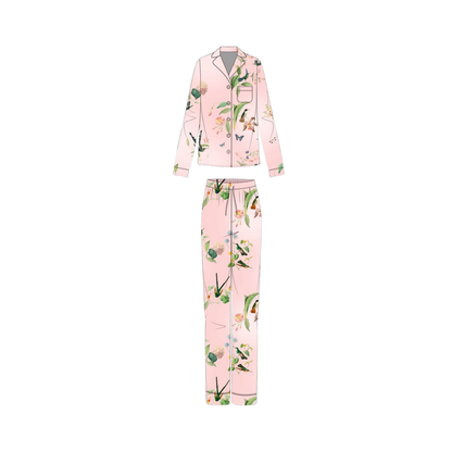 Pijama Long Sleeved Pink Hummingbird