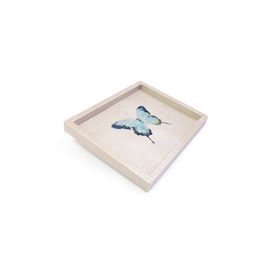 Charola Chica Tejus Plata Beige Mariposa Partida
