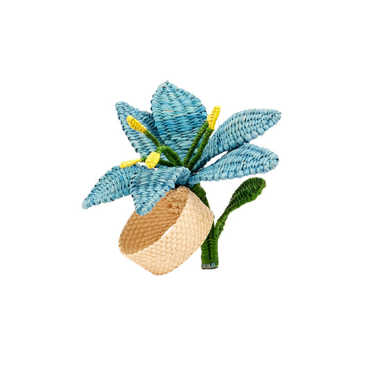 Napkin Ring Blue Lily Set de 6