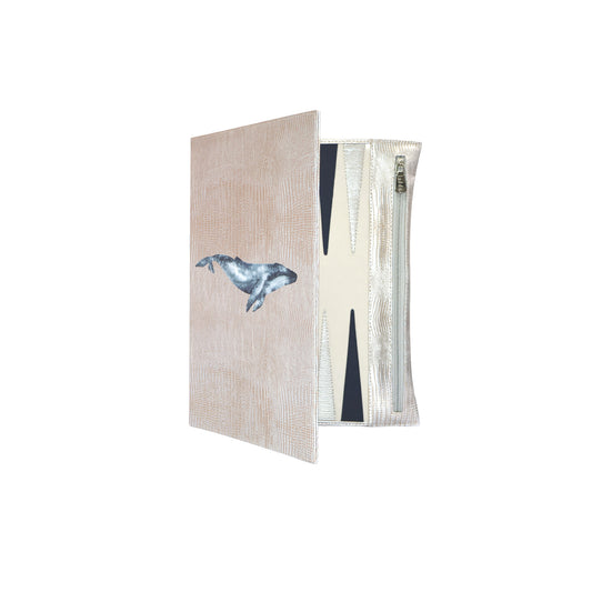 Backgammon de Viaje Tejus Plata Beige Ballena Gris