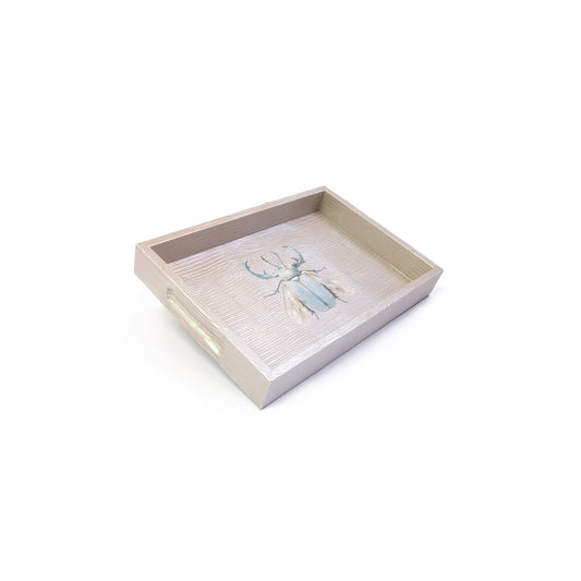 Charola Tejus Plata Beige Escarabajo Alce