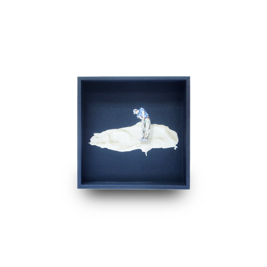 Charola Cuadrada Forro Azul Noche Golf Beige