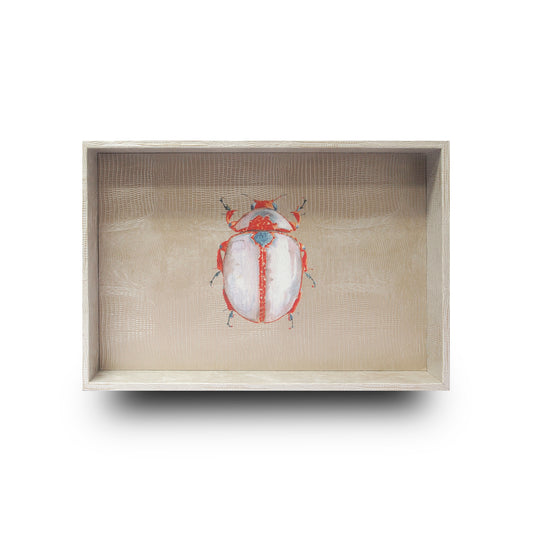 Charola Mediana Tejus Plata Beige Escarabajo Coral