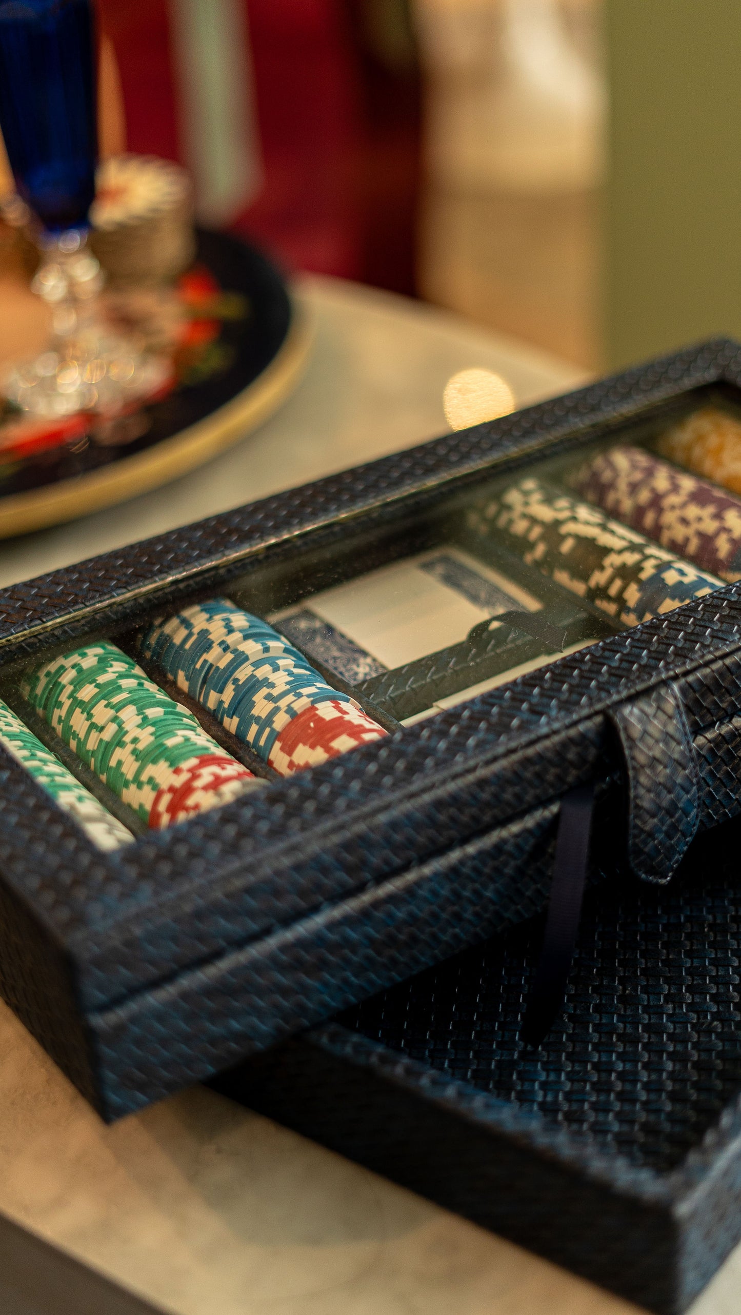 Poker Luxio Liso Azul