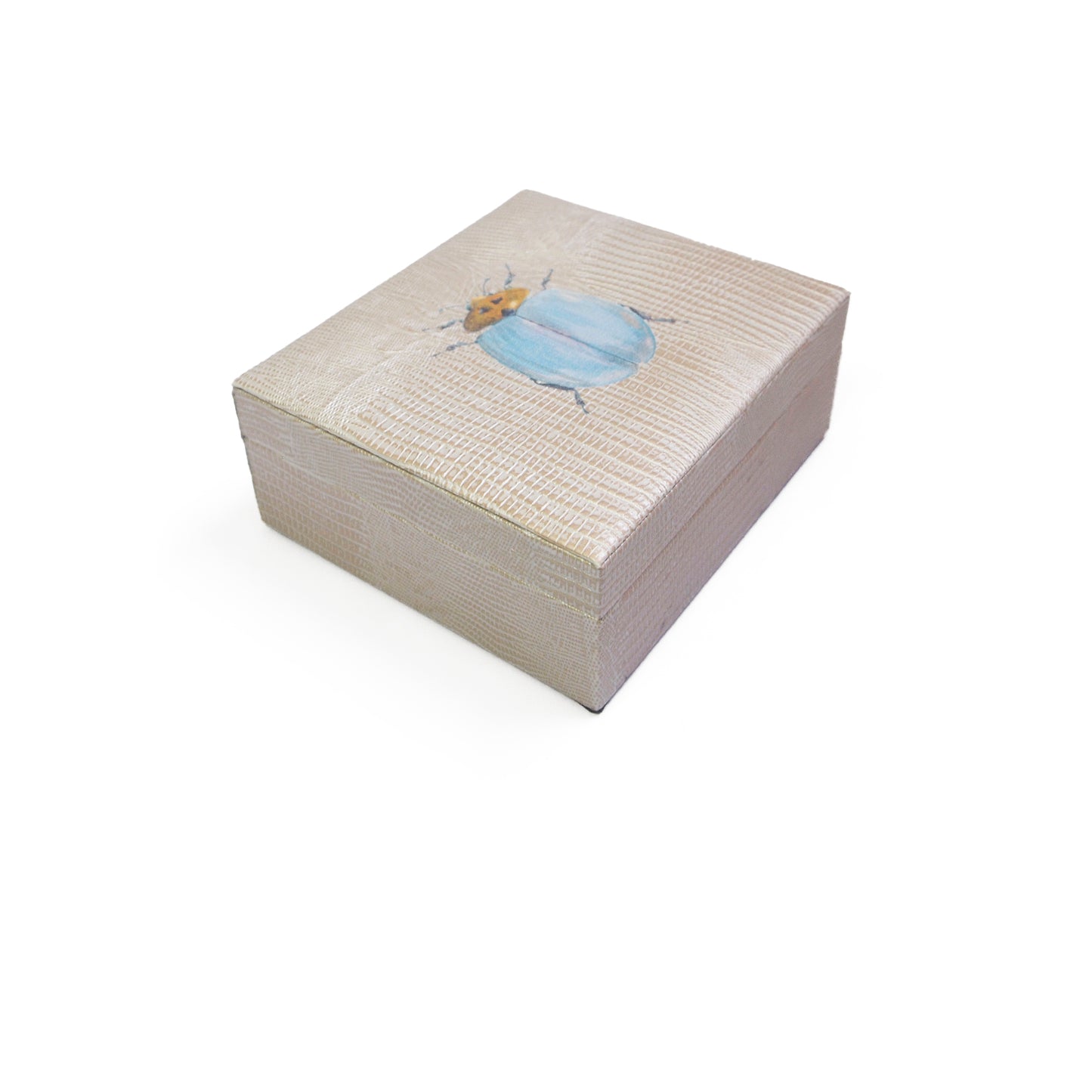 Joyero Tejus Plata Beige Escarabajo Azul