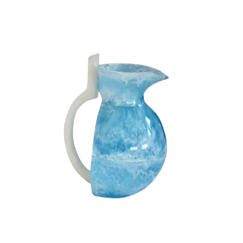 Paloma Pitcher Sky Blue with White Handle