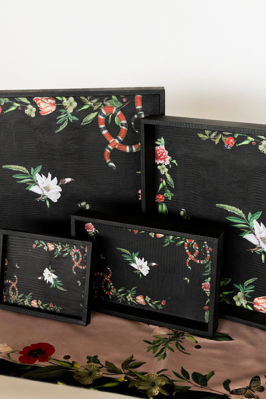 Charola Armadillo Negro Pink Serpent