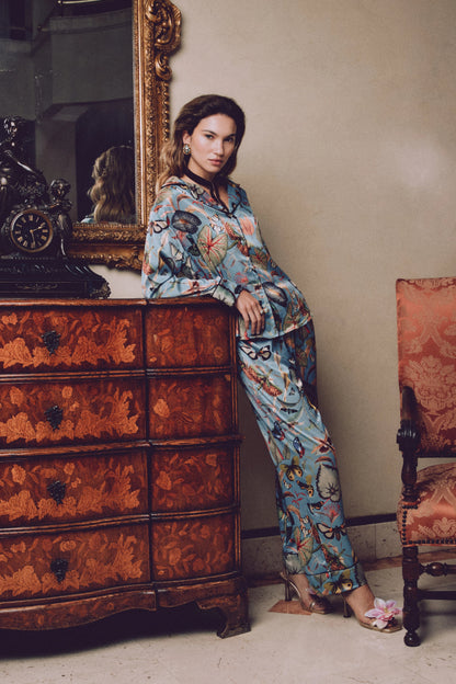 Pijama Long Sleeved Aqua Butterfly