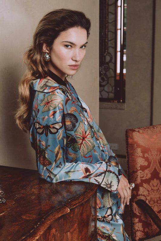 Pijama Long Sleeved Aqua Butterfly