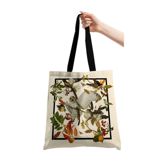 Retro Black Birds Tote Bag