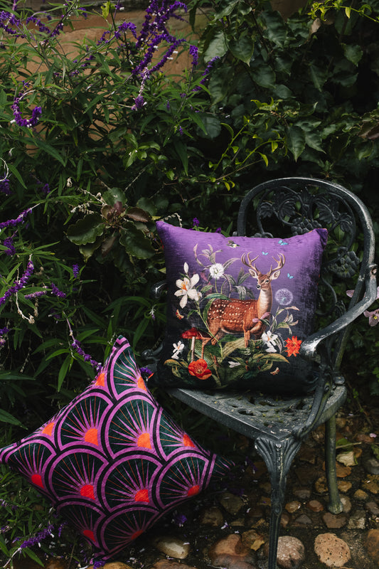 Cojin Woodland Venado Velvet