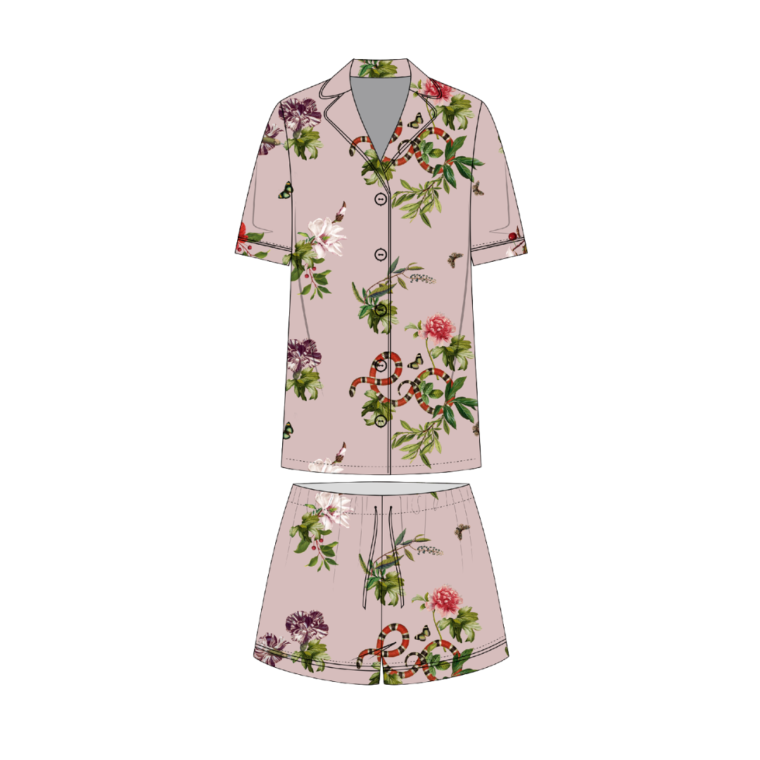 Pijama Short Pink Serpent