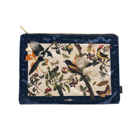 Retro Blue Birds Hand Bag